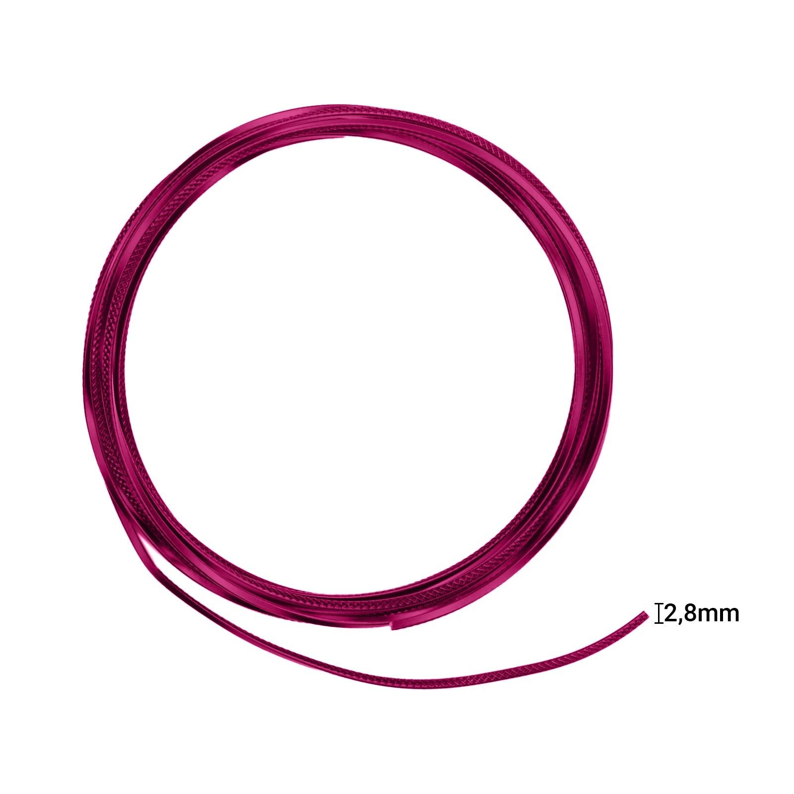 Vaessen creative • triangle en fil d'aluminium gaufré 2,8mmx5m rose fort