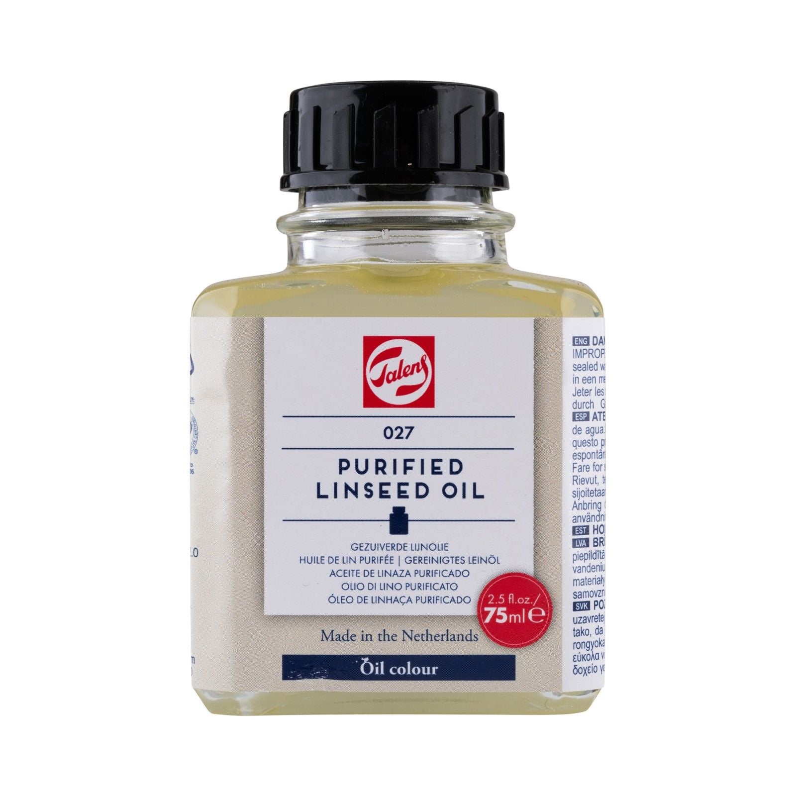 Talens • huile de lin purifiée 027 flacon 75ml