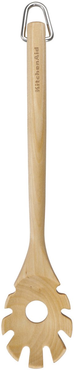 Kitchenaid cuillère à pâtes, cuillère à spaghetti 35 cm, bois de bouleau, marron -
