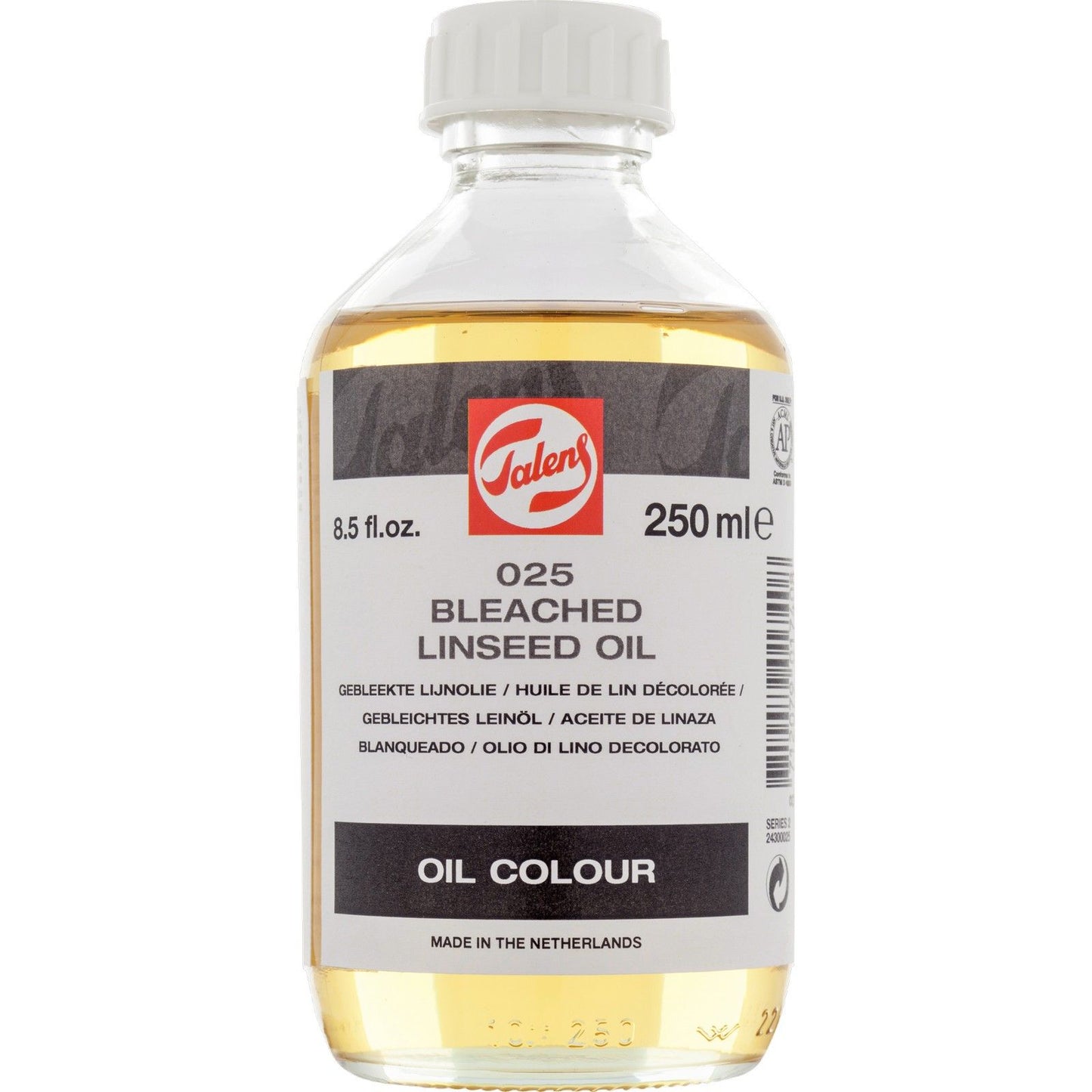 Talens • huile de lin blanchie 025 flacon 250ml