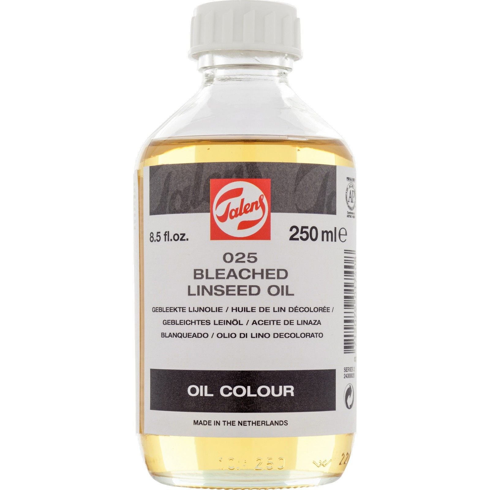 Talens • huile de lin blanchie 025 flacon 250ml
