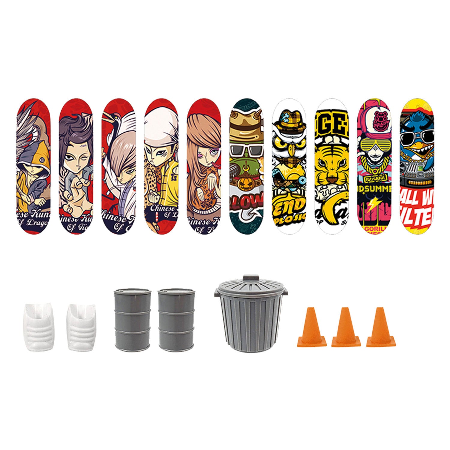 TOI-TOYS Skate Finger Dingerboard avec accessoires