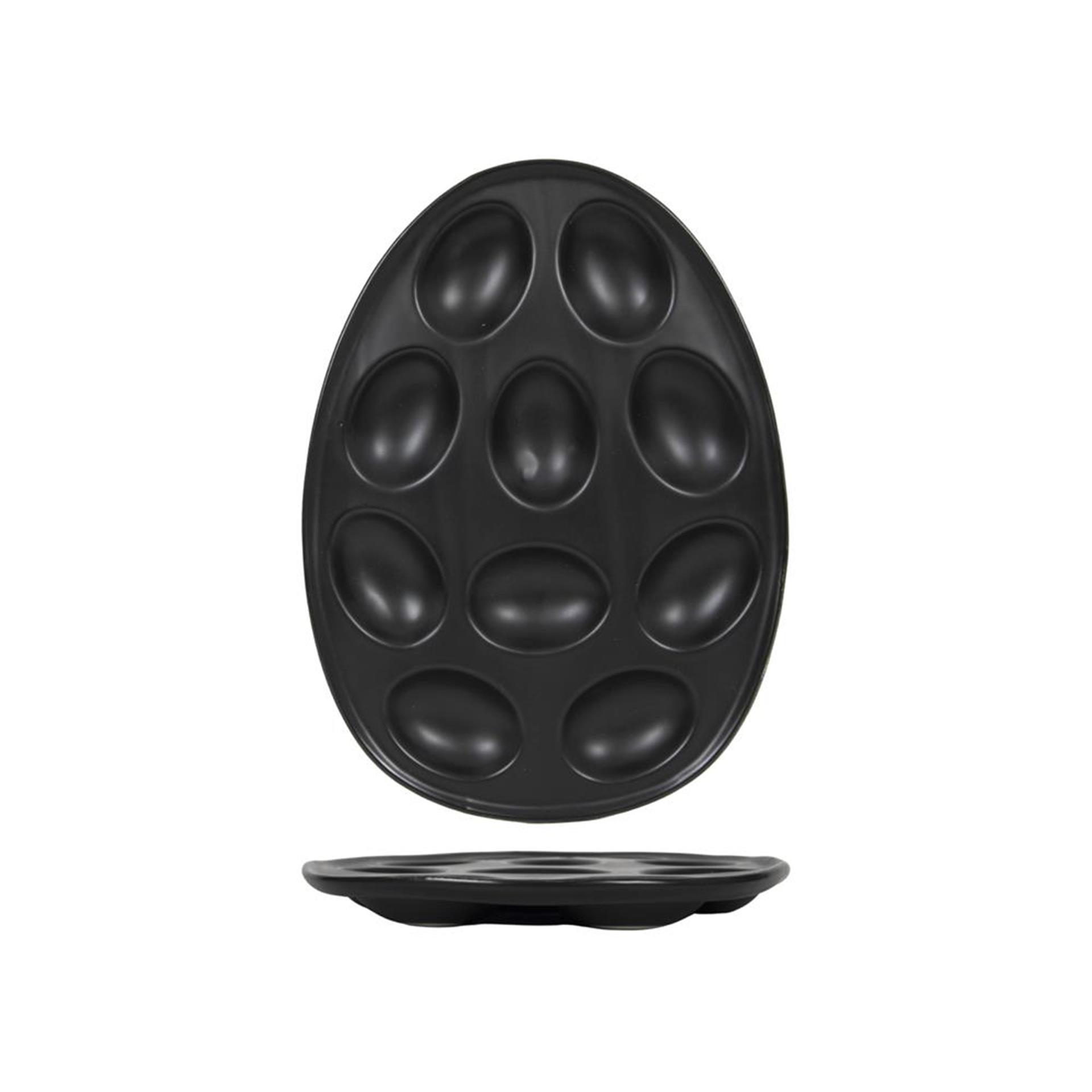 Coquille d'oeuf noir 10 oeufs 26x19x2cm