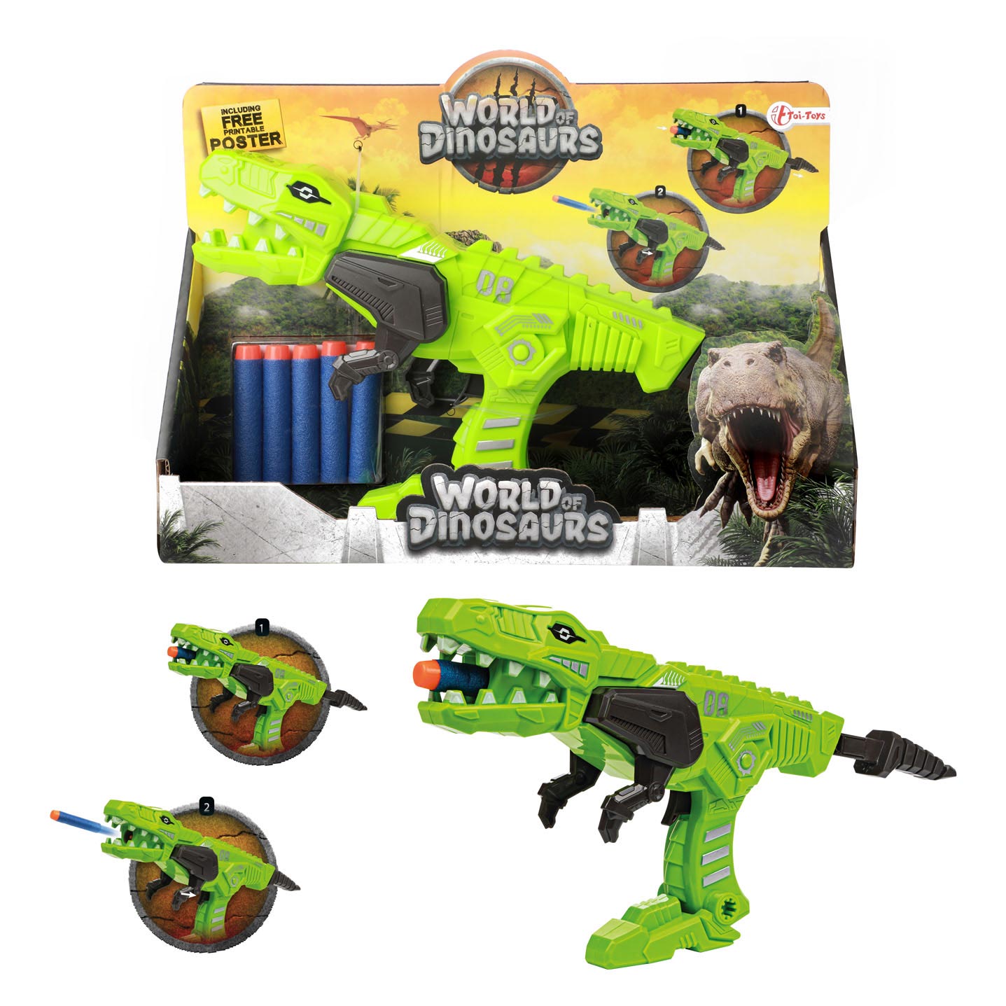 Monde des dinosaures blindising pistolet avec mousse