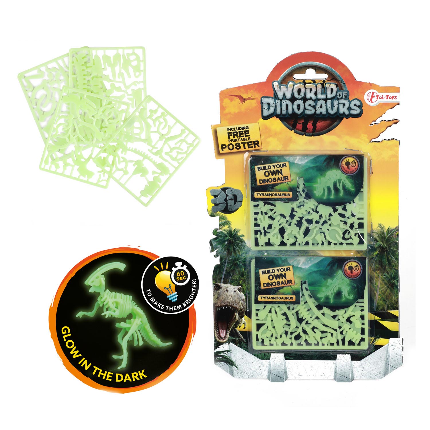 World of Dinosaurs 3d Puzzle Glow dans l'obscurité