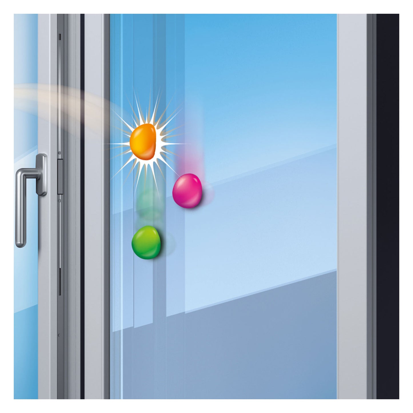 TOI-TOYS Window Crawler Squeeze Balls Neon, 3e.