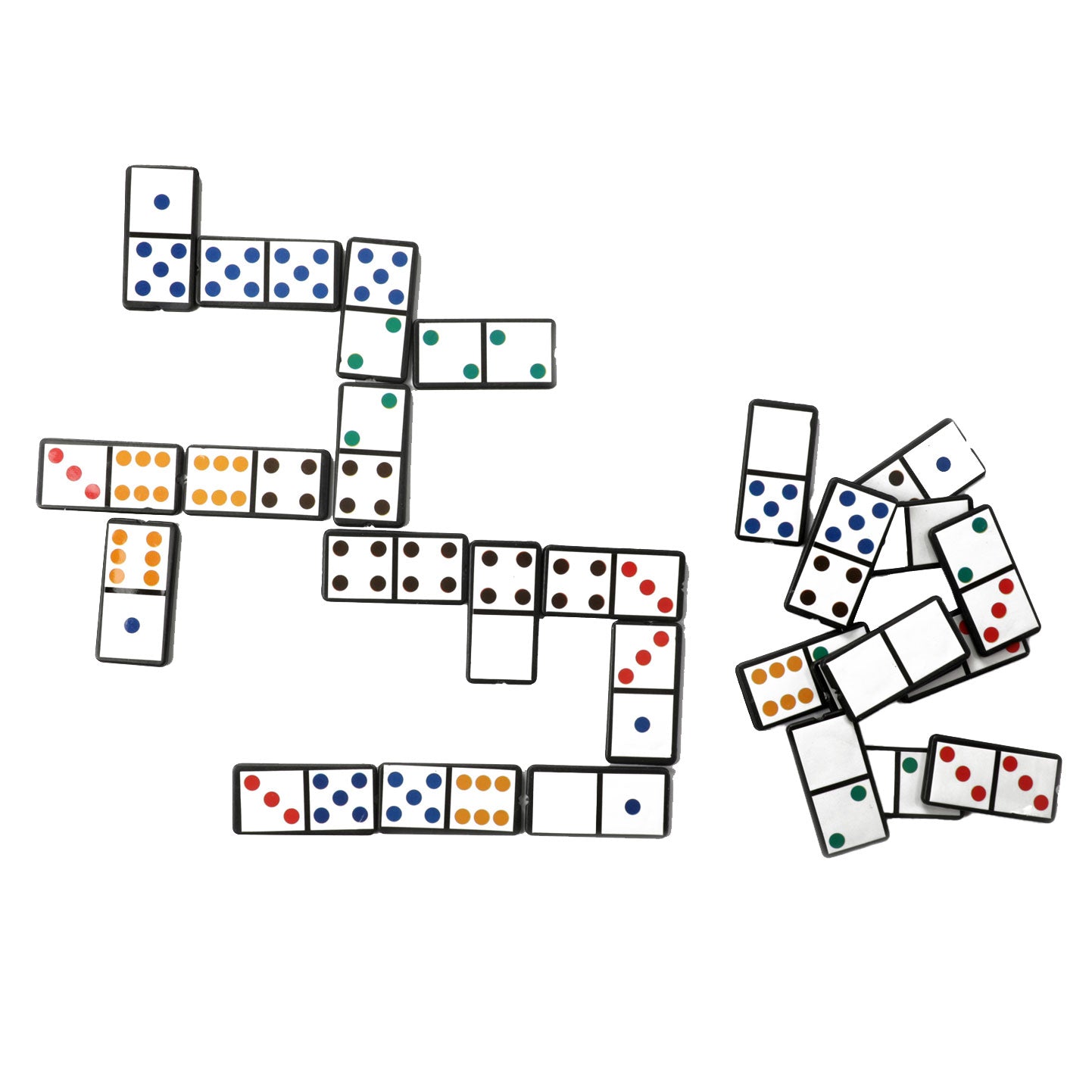 Jeu domino toys sur le numéro ou la couleur