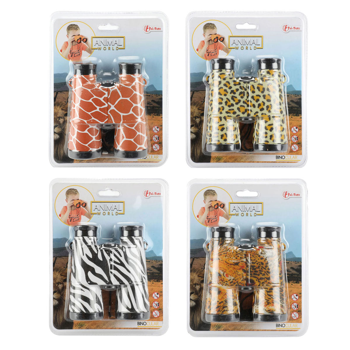 TOI-TOYS Animal World Binoculars avec imprimé animal