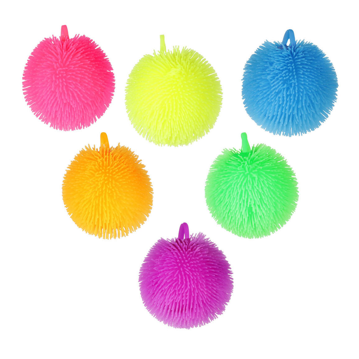TOI-TOYS Pufferz serré au pupetball néon, 8cm
