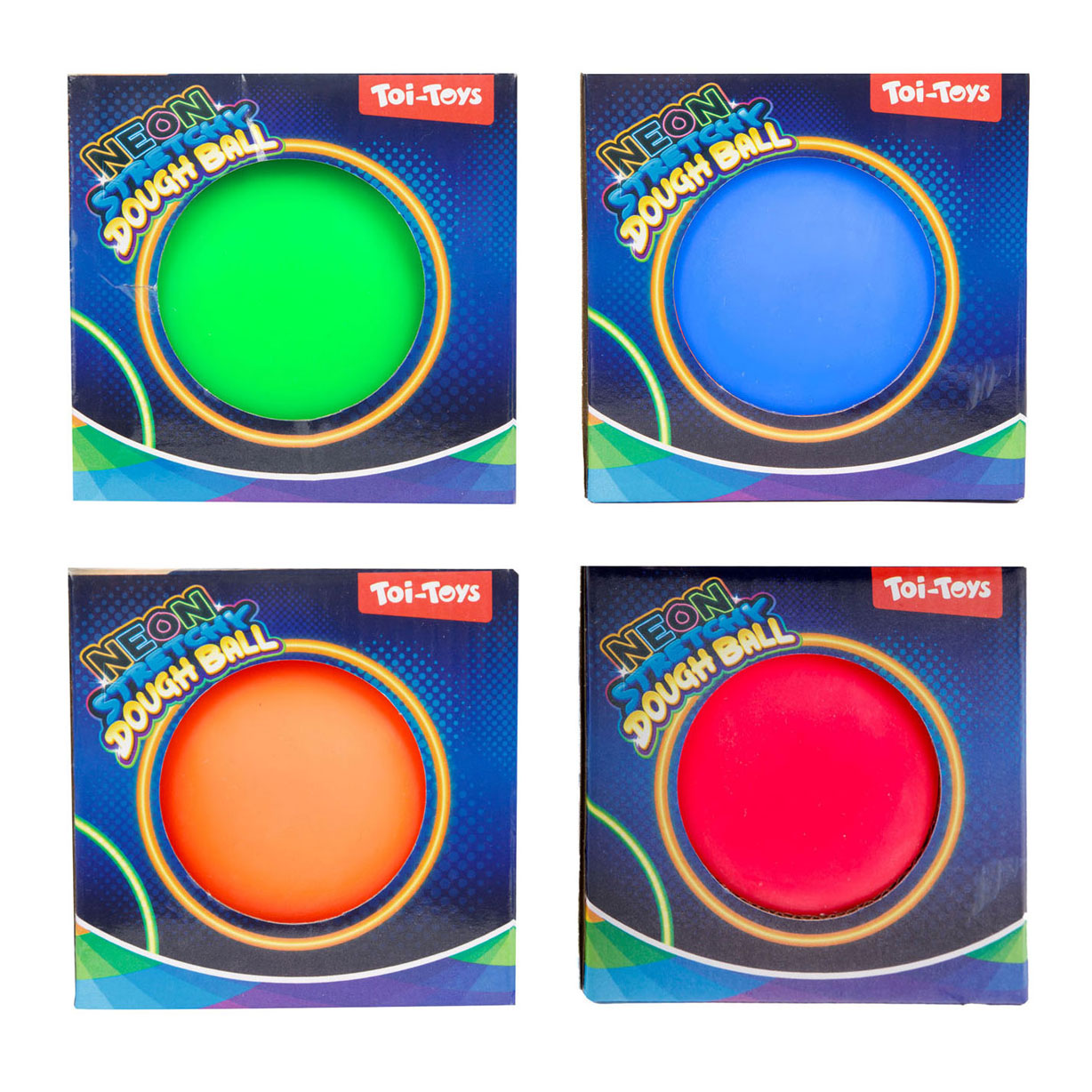 TOI-TOYS FUNE KNEEDBAL Neon, 10cm