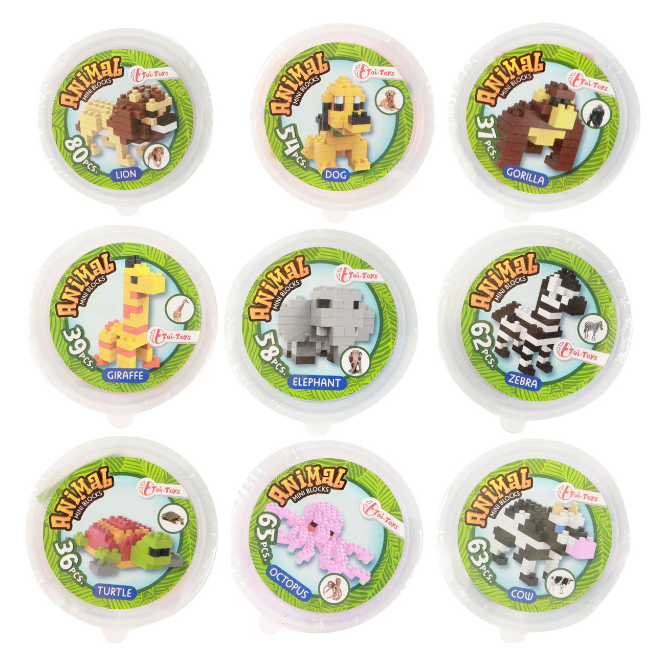 Toi-toys blocs de construction mini animaux dans un bocal