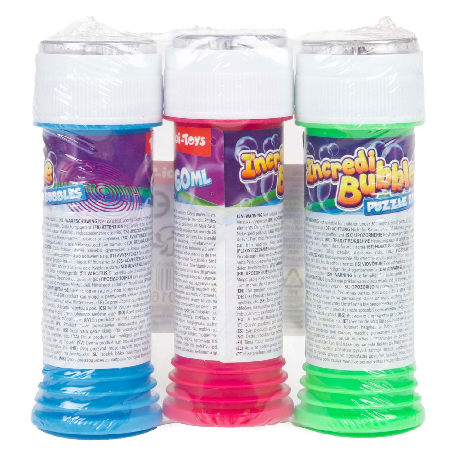 Toi-toys souffleur à bulles incredibubble avec jeu de patience, 3 pcs.