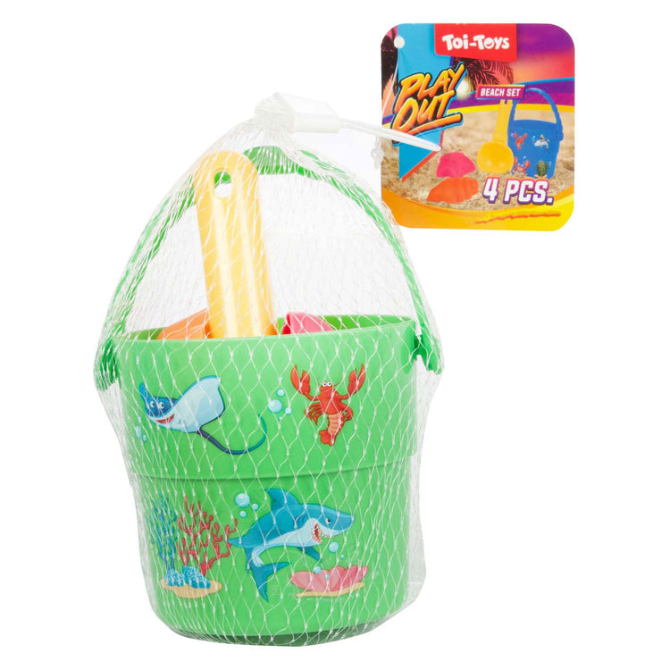 TOI-TOYS OUT MINI BEACH Set Emmer Scoop and Shapes, 4DLG.