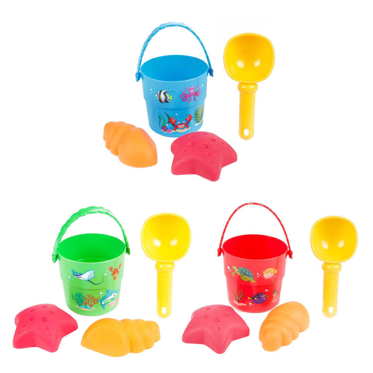 TOI-TOYS OUT MINI BEACH Set Emmer Scoop and Shapes, 4DLG.