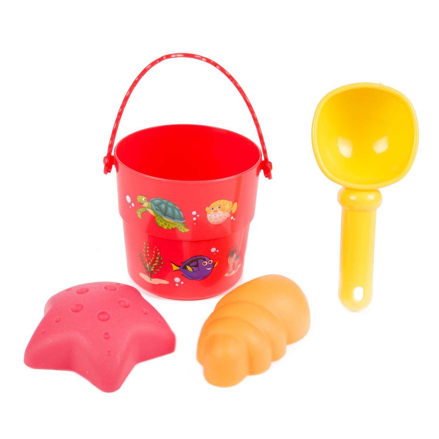 TOI-TOYS OUT MINI BEACH Set Emmer Scoop and Shapes, 4DLG.