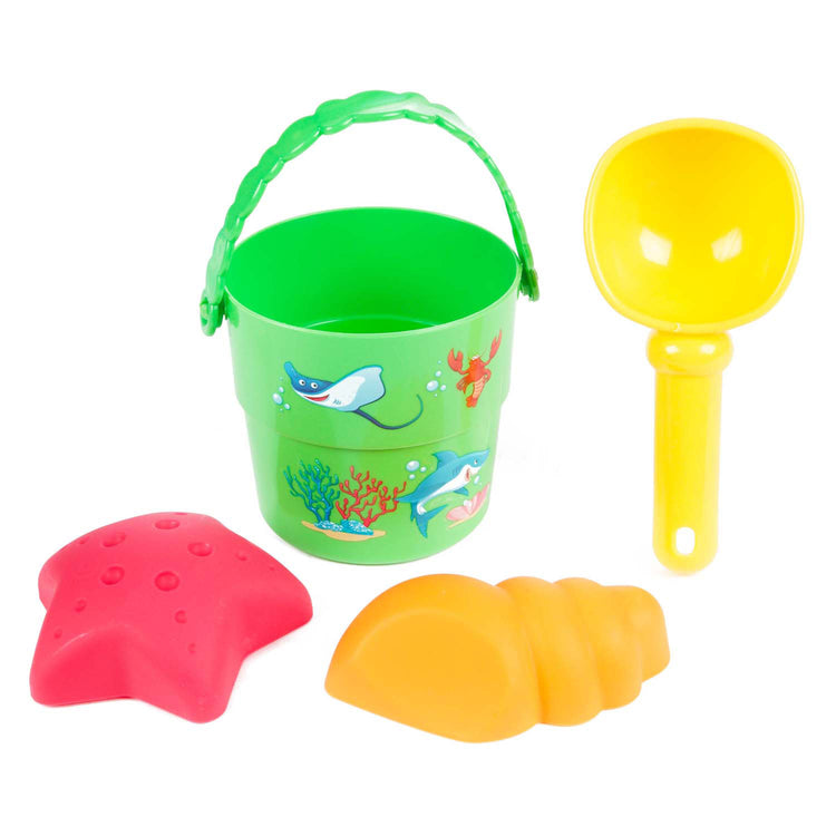 TOI-TOYS OUT MINI BEACH Set Emmer Scoop and Shapes, 4DLG.
