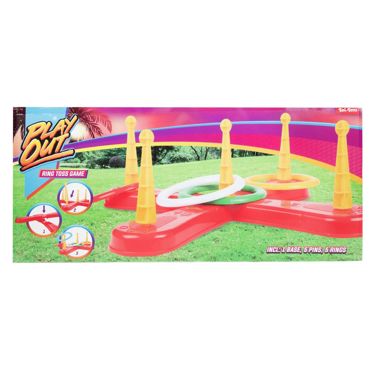 TOI-TOYS JOUER RINGORWERPPEL BRIGHT avec 5 anneaux
