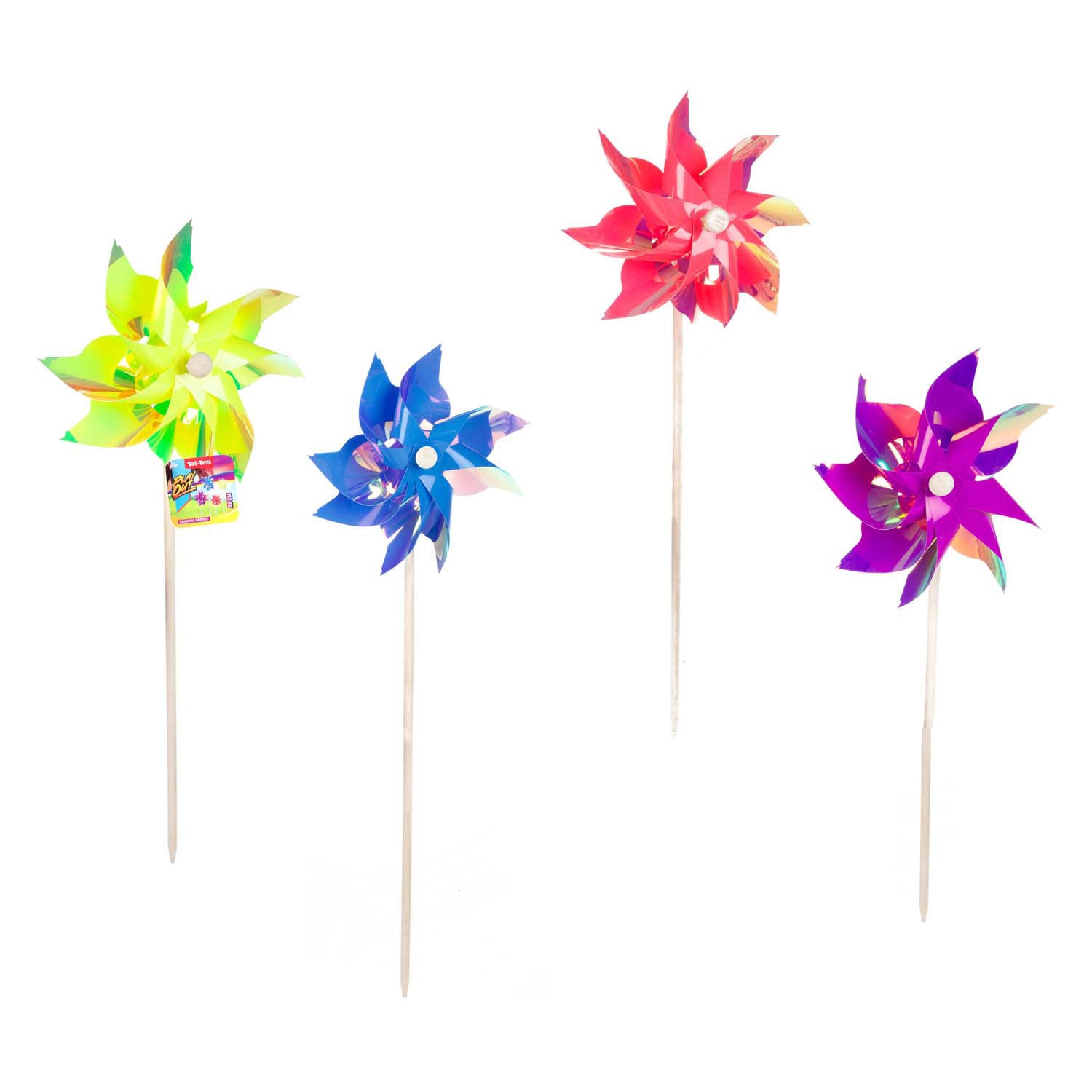 Moulin à vent TOI-TOYS avec bâton en bois, 54 cm