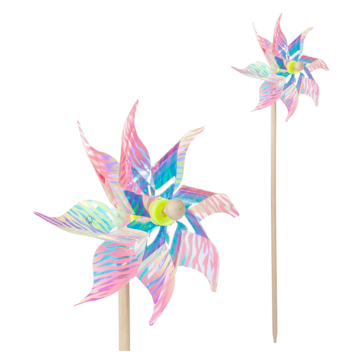 Moulin à vent TOI-TOYS avec bâton en bois, 54 cm