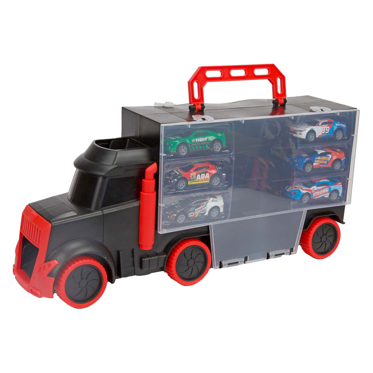 Toi-Toys Turbo Racers Truck avec 6 voitures de course de traction
