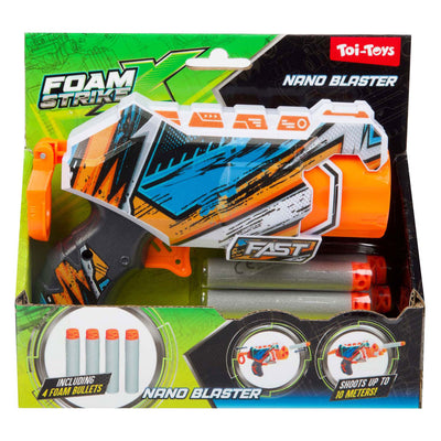 Toi-toys pistolet de tir Strikex en mousse nano blaster avec 4 flèches en mousse