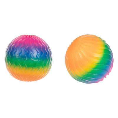 TOI-TOYS FUN Textuurknijmbal Regenboog Ribbels mousse, 7cm