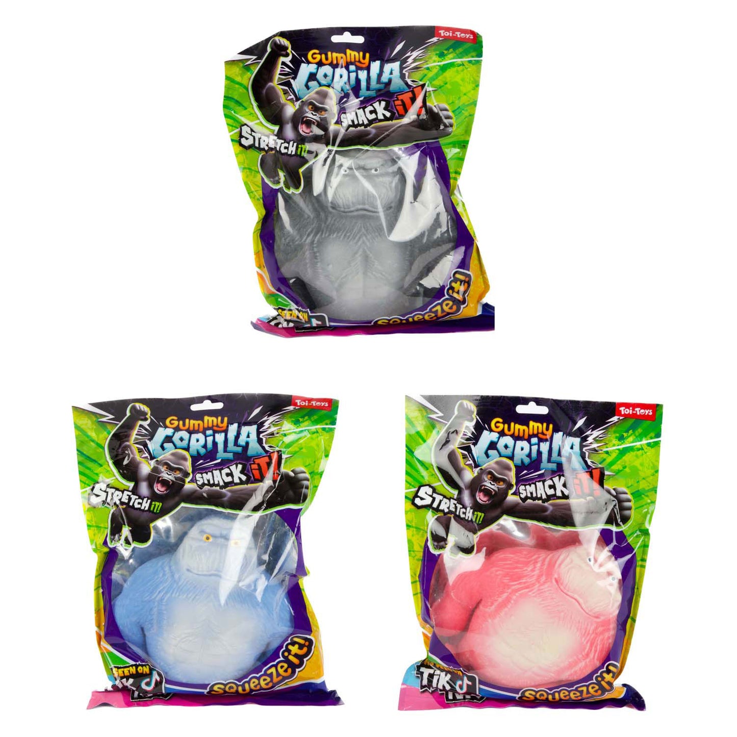 TOI-TOYS Gorilla à genoux amusant Chunky Monkey extensible, 850 grammes