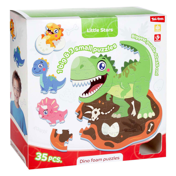 Toi-toys petites étoiles mousse de plancher puzzle dino, 36e.