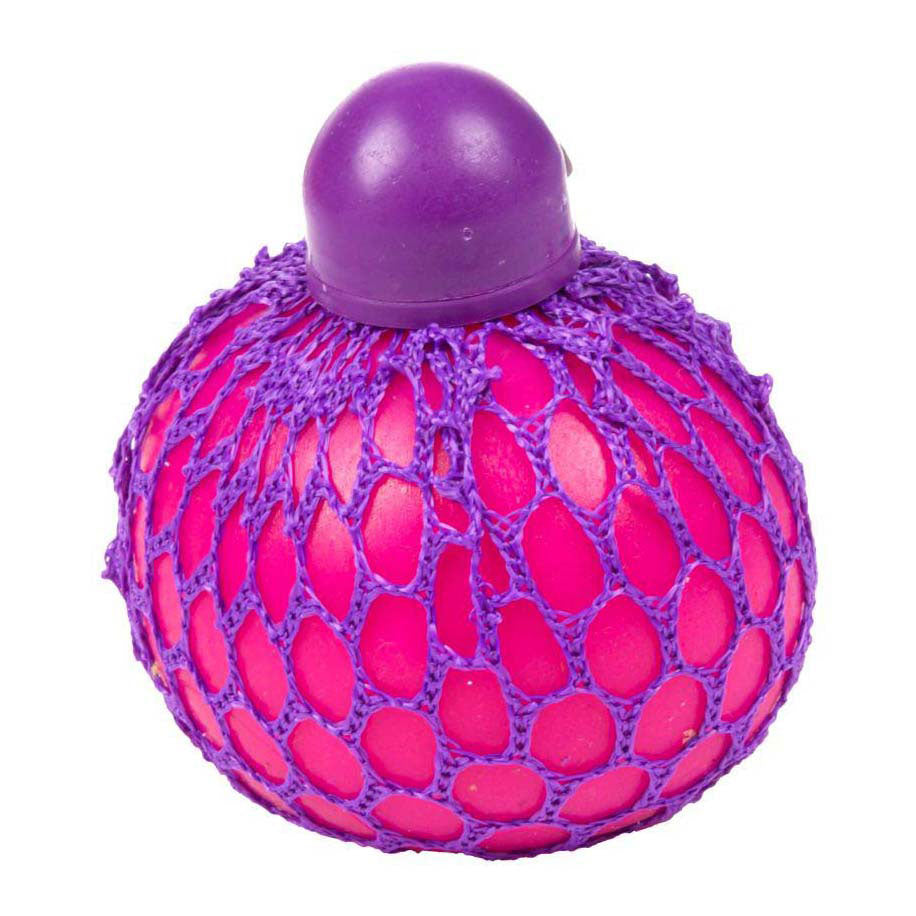 Toi-toys boule à presser amusante en maille néon, 6 cm