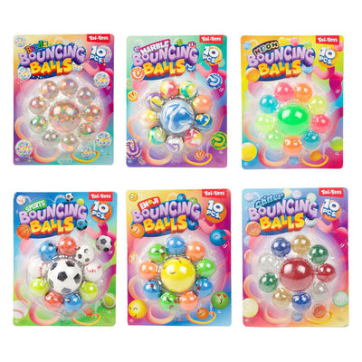 Toi-toys balles rebondissantes amusantes, 10 pcs.