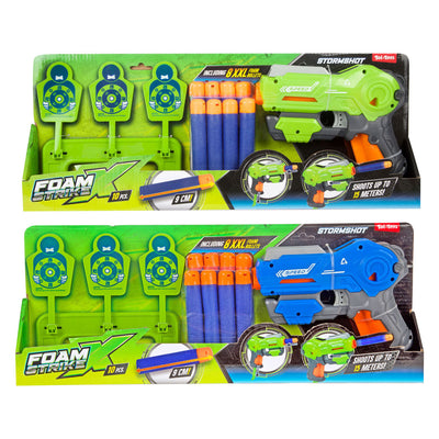 Pistolet Strikex en mousse Toi-toys avec flèches en mousse XL et cible - 10 pcs.