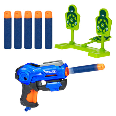 Pistolet Strikex en mousse Toi-toys avec flèches en mousse XL et cible - 10 pcs.