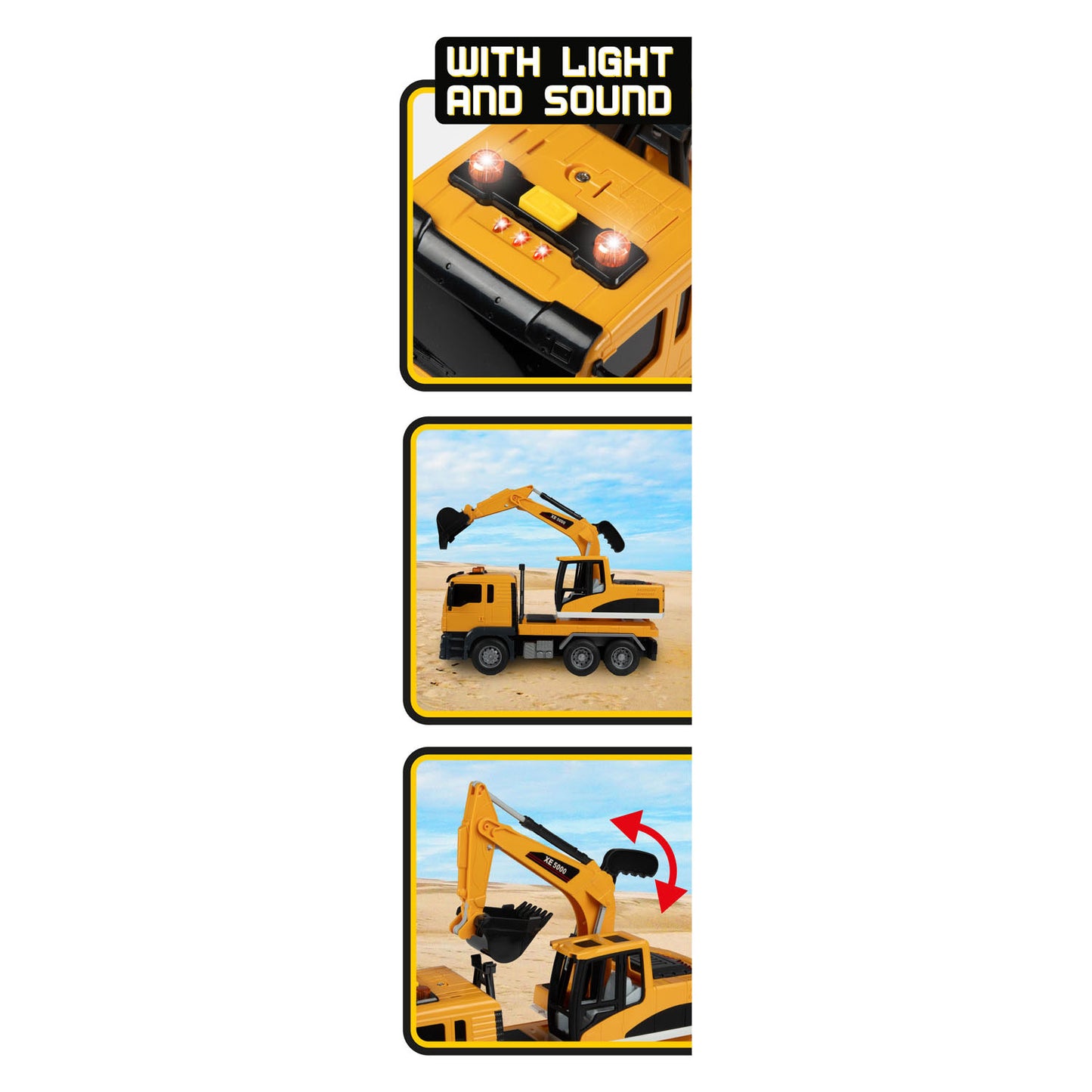 Toi-toys vehicool pelle avec son et lumière - 25cm