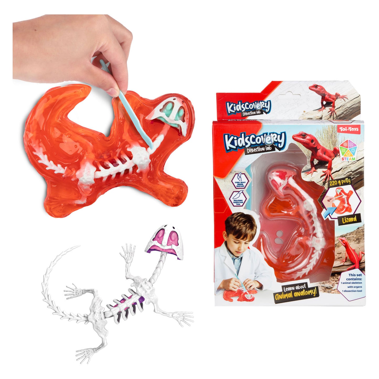 Toi-toys set d'excavation de slime animal avec outil
