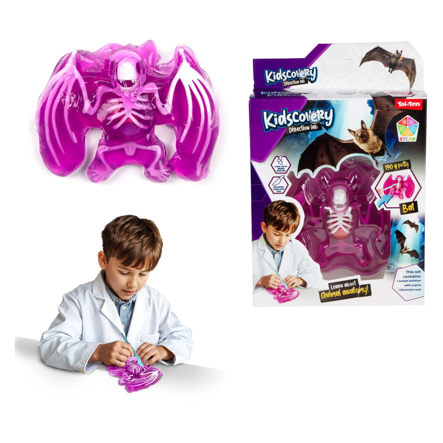 Toi-toys set d'excavation de slime animal avec outil