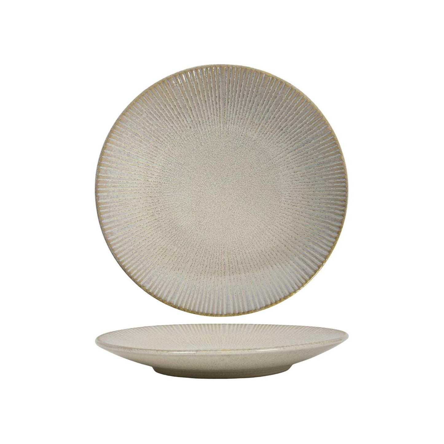 Assiette petit déjeuner lignes océan beige ø21cm