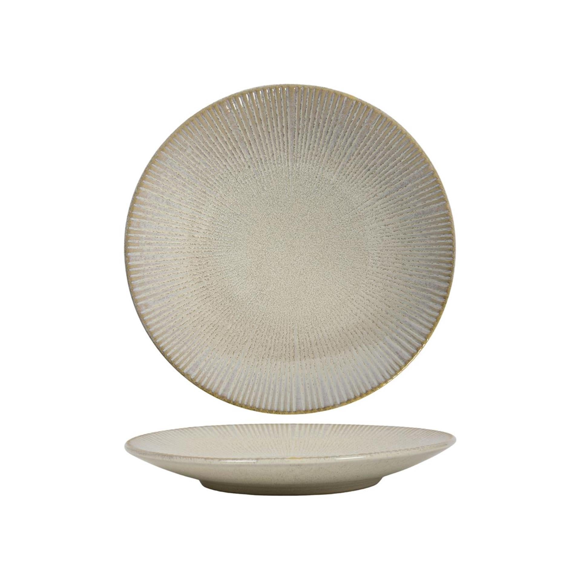 Assiette petit déjeuner lignes océan beige ø21cm