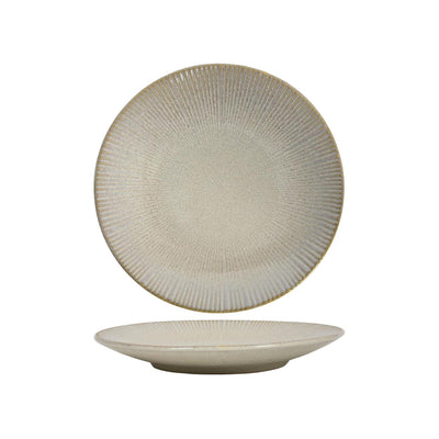 Assiette petit déjeuner lignes océan beige ø21cm