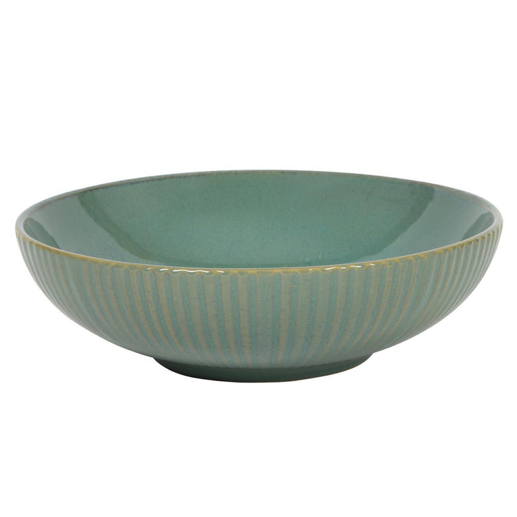 Assiette creuse lignes bleu océan vert ø18cm