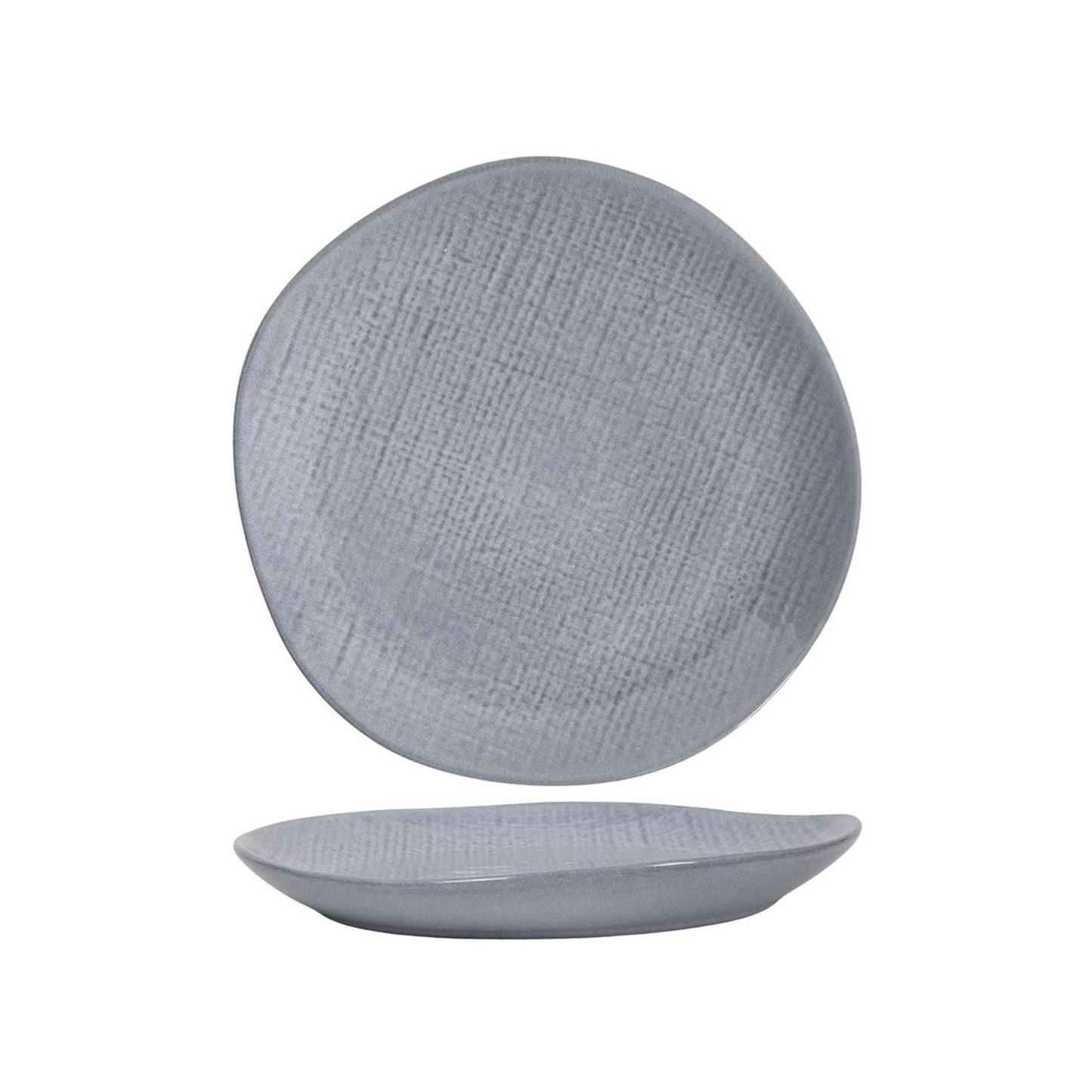 Assiette petit-déjeuner textile tissé gris ø21cm
