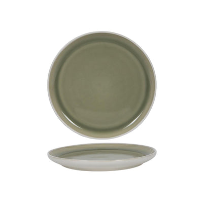 Assiette petit-déjeuner blanc mat vert ø21,4cm 6 pièces