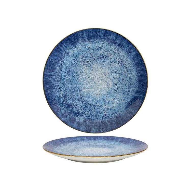 Assiette plate ø27cm vernis réactif bleu 6 pcs