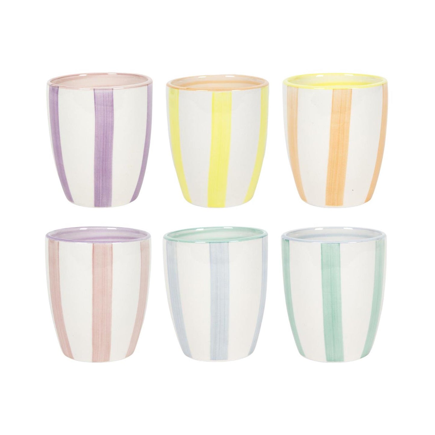 Mug à café rayures pastel boite de 6 180ml