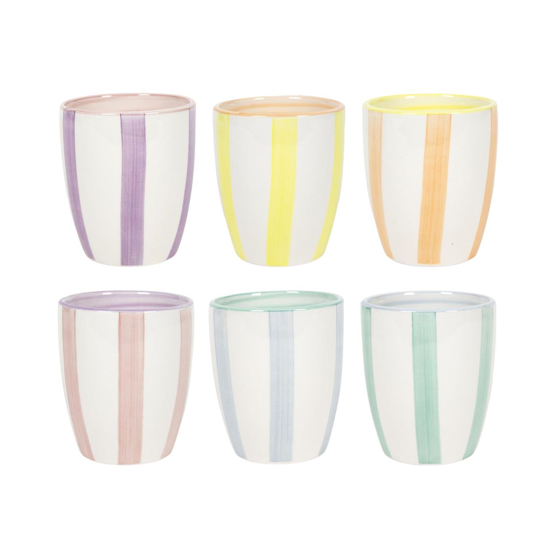 Mug à café rayures pastel boite de 6 180ml