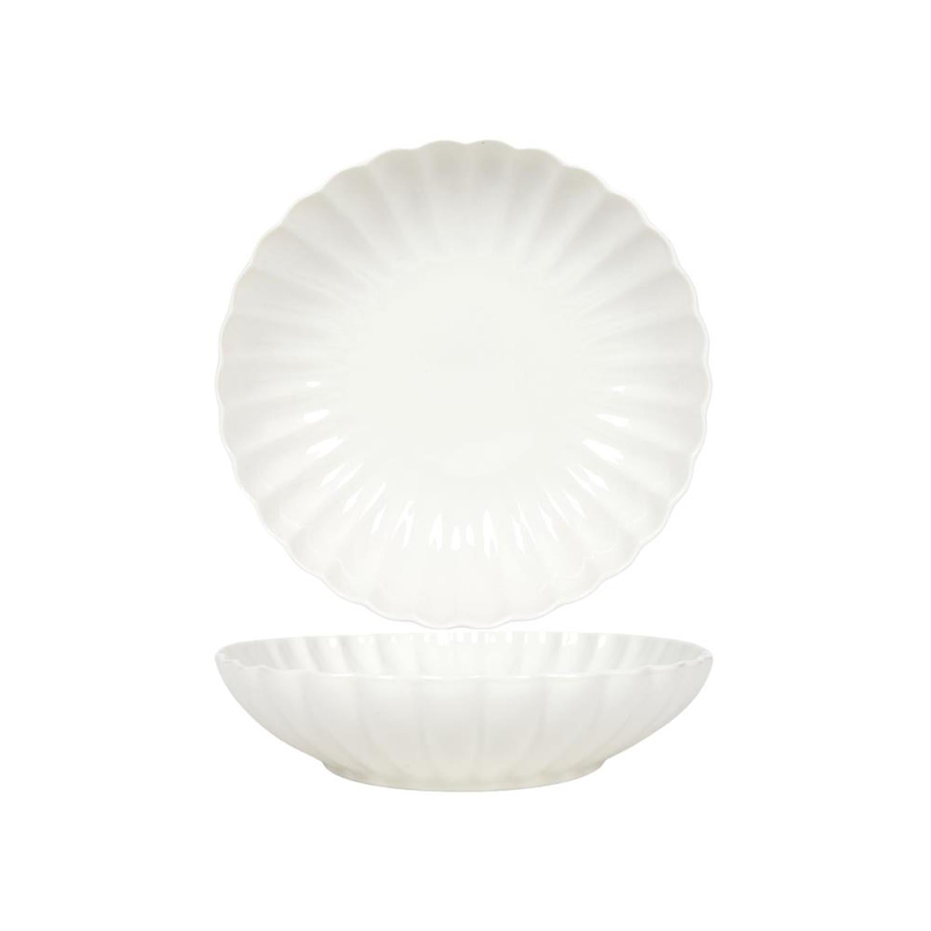 Svenska Living assiette creuse ø20cm fleur blanc cassé 6 pcs