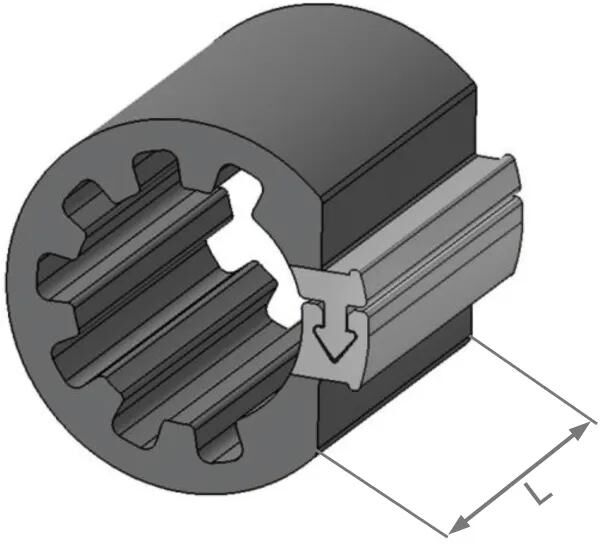 Herhth + Buss Clipfix Spacer H + B Inner-D = 16,9 mm, l = 30 mm