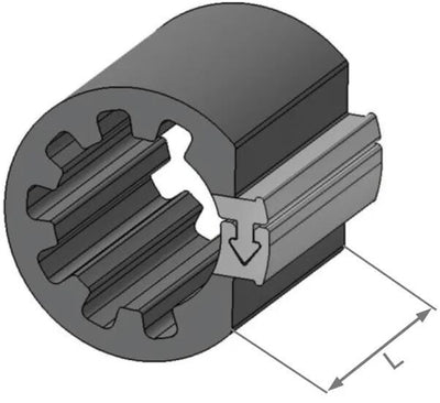 Herhth + Buss Clipfix Spacer H + B Inner-D = 16,9 mm, l = 30 mm