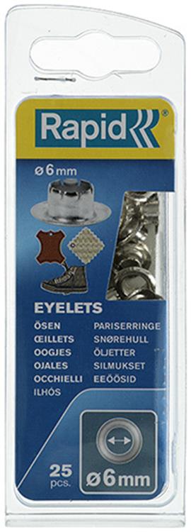 Rapid 1009444 - oeillets e1 - 6mm, 25 pièces | 5 pièces