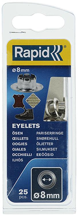 Rapid 1009445 - oeillets e2 - 8mm, 25 pièces | 5 pièces