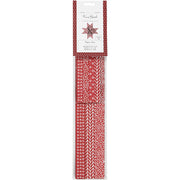 Bandes de tressage en papier Vivi Gade, l: 44+78 cm, l: 15+25 mm, d 6,5+11,5 cm, rouge, blanc, 60 bandes 1 boîte - afbeelding 2
